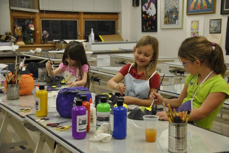 Children paint during William Woods’ Kemper Kids Art Camp